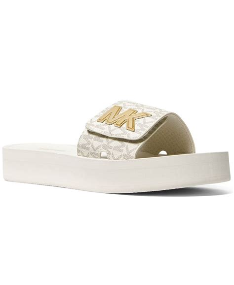 michael kors logo slide sandals|Michael Kors slip on sandals.